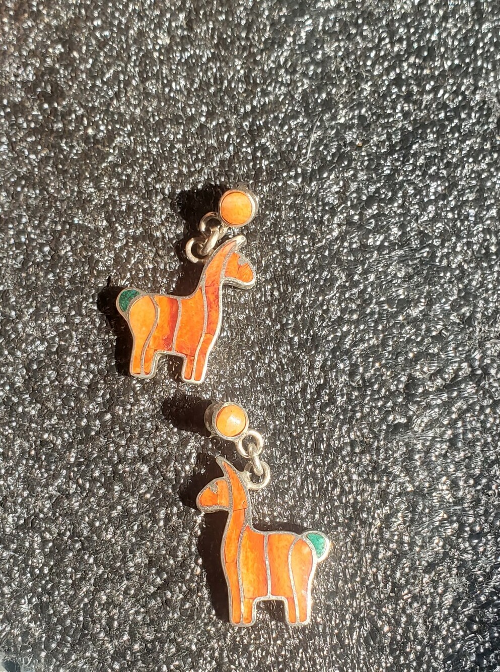 Peruvian Dangle Drop Multigemstone Earrings In Sterling Silver